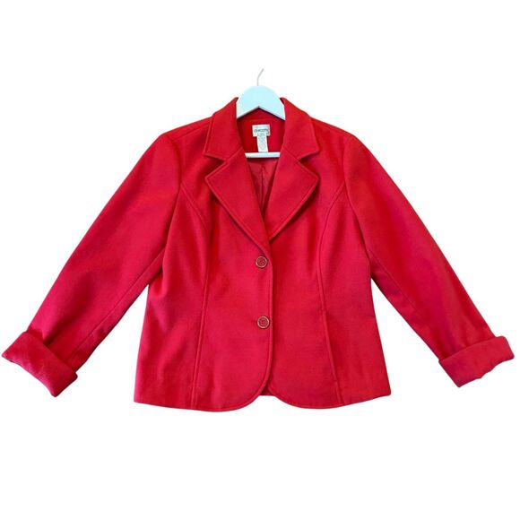 Chico’s red vibrant two button blazer jacket size 1/M - Picture 10 of 10